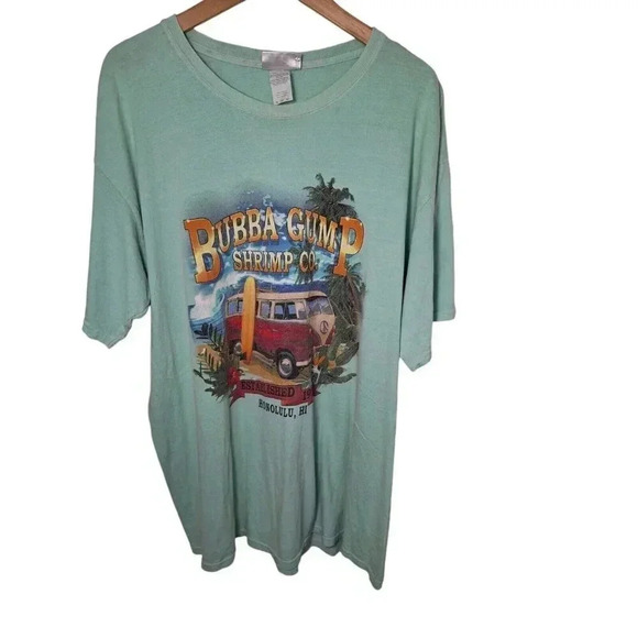 Vintage Bubba Gump Shrimp Co Forest Gump Hawaiin Men's Blue T-Shirt Size XL - Picture 1 of 10